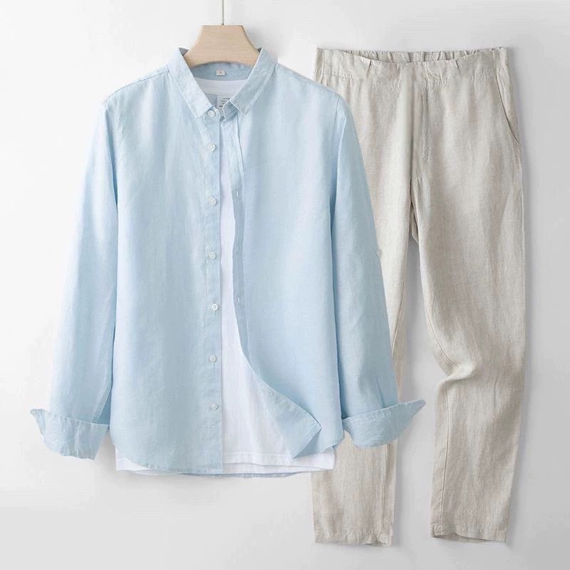 Linen Shirt Breathable - Nuovo Completo Primaverile da Uomo: Camicia