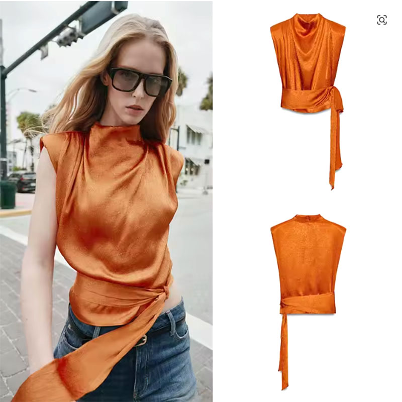 Top Corto Senza Maniche con Co - Shirt Camp Collar recensione e prezzo