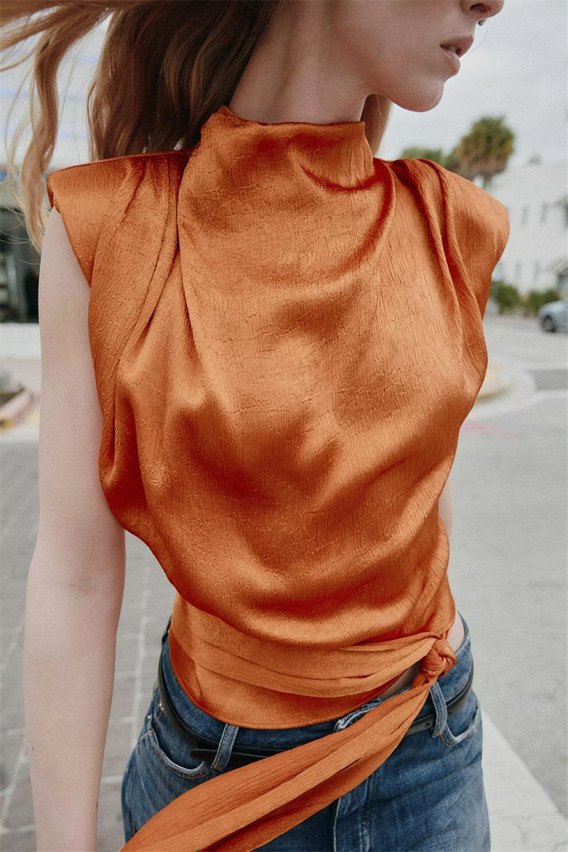 Top Corto Senza Maniche con Co - Shirt Camp Collar recensione e prezzo